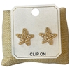 ME21842 PEARL STAR FISH CLIP ON EARRINGS