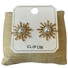 ME21844 PEARL CENTER SUN CLIP ON EARRINGS