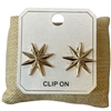 ME21846 GOLD STAR BURST CLIP ON EARRINGS