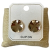 ME21849 GOLD WAVED CIRCLE CLIP ON EARRINGS