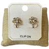 ME21850 SMALL RHINESTONE FLOWER CLIP ON EARRINGS