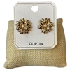 ME21852 PEARL CENTER FLOWER CLIP ON EARRINGS