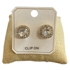 ME21859 SQUARE CRYSTAL CLIP ON EARRINGS