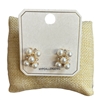 ME21873 PEARL & RHINESTONE STUD EARRINGS