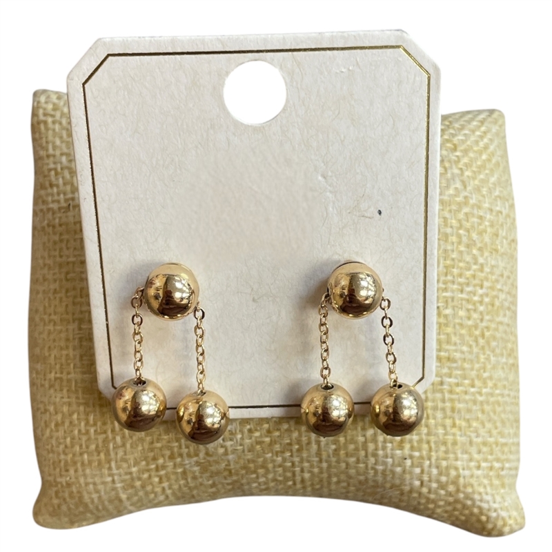 ME21885-1 BEADED BALL DROP STUD EARRINGS
