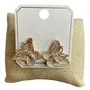 ME21886 RHINESTONE HAMMERED BUTTERFLY STUD EARRINGS