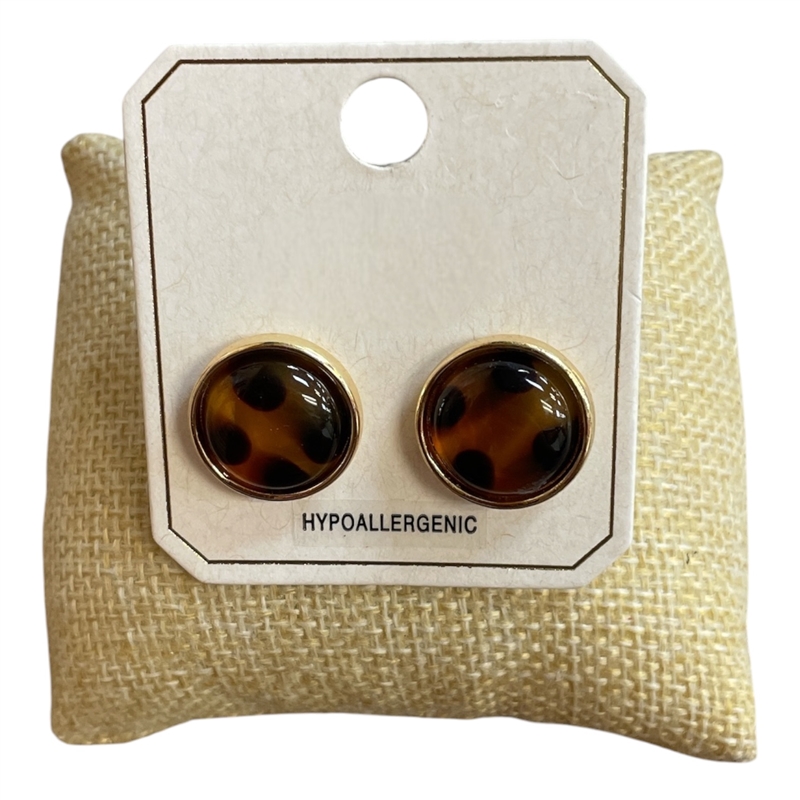 ME21889 LEOPARD STONE STUD EARRINGS