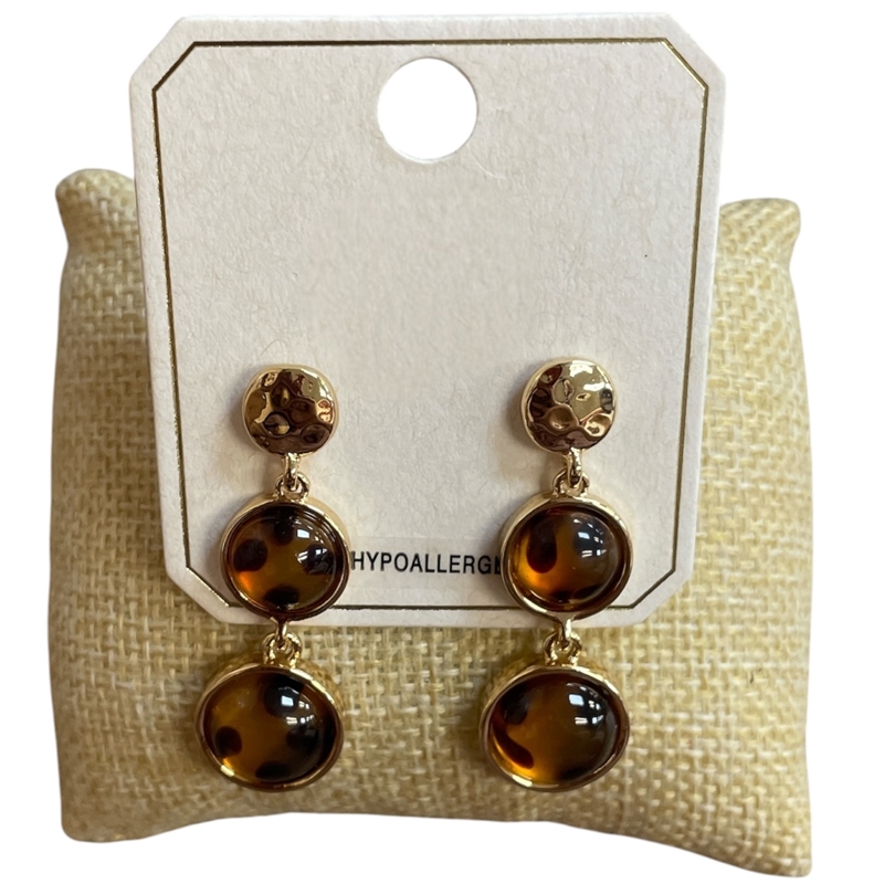 ME21890 LEOPARD CRYSTAL POST EARRINGS