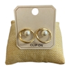 ME21902 TWIRL CIRCLE PEARL CLIP ON EARRINGS