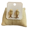 ME21906 FISH CROSS IN CENTER CLIP ON EARRINGS
