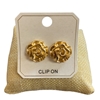 ME21912 HAMMERED ROSE CLIP ON EARRINGS