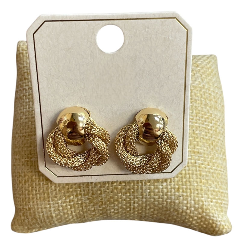 ME21923 HAMMERED TWISTED SMALL STUD EARRINGS