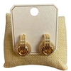 ME21924 HAMMERED PUFFED STUD EARRINGS