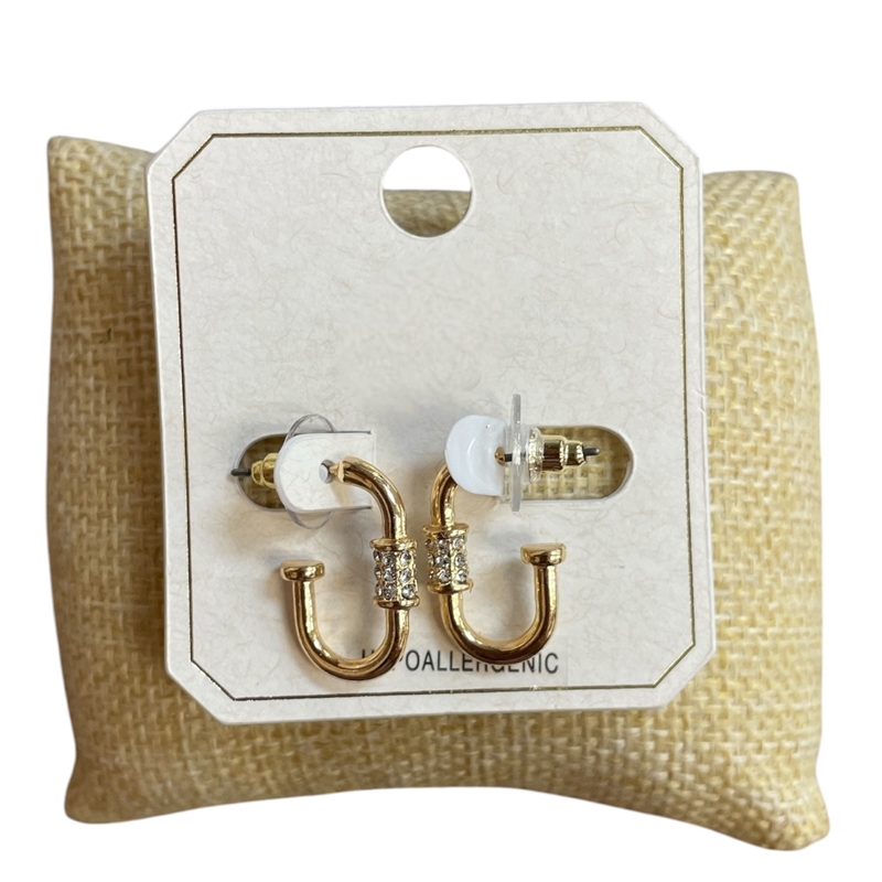 ME21934 SMALL OVAL OPEN HOOP EARRINGS