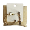 ME2454 TWO TONE MEDIUM OPEN HOOP EARRINGS