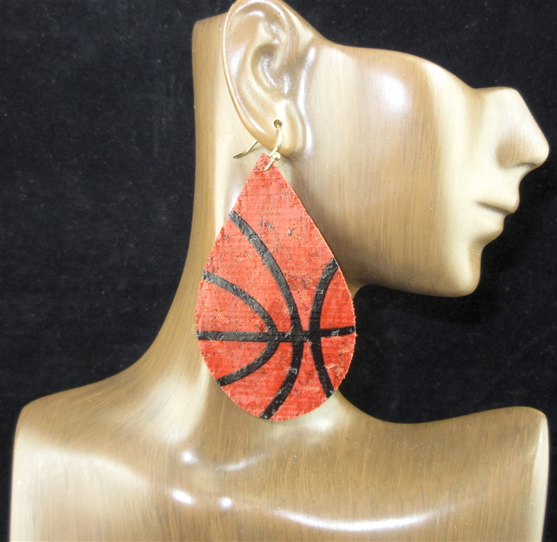 ME249-7 SPORT TEARDROP CORK EARRINGS