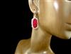 ME491-9 RHINESTONE SMALL RED SNAKE SKIN EARRINGS