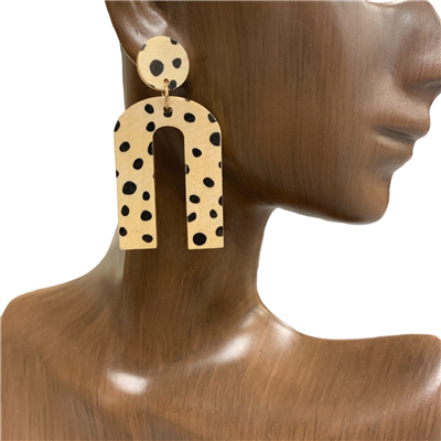 ME4969 NATURAL/BLACK WOODEN EARRINGS