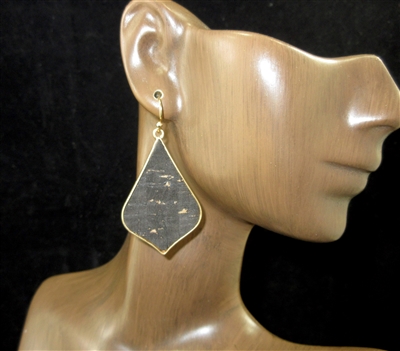 ME540 GOLD ANTIQUE ABSTRACT CORK EARRINGS