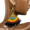 ME540F    SEED BEAD FAN EARRINGS