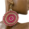 ME558 TWO TONE CIRCLE SEED BEAD EARRINGS