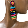 ME570 SMALL  SANDALS SEED BEAD POST EARRINGS