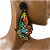 ME573  MULTI COLOR BUTTERFLY SEED BEAD EARRINGS