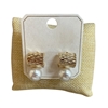 ME60185 HAMMERED & PEARL STUD