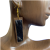 ME620 GENUINE LEATHER FUR IN WOODEN  EARRINGS