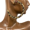 ME697 LEOPARD OPEN  HOOP EARRINGS