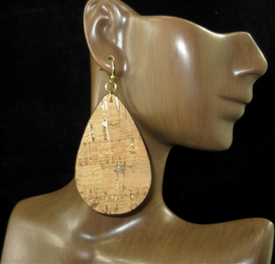 ME709-7 TEARDROP CORK EARRINGS