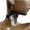 ME717  GENUINE LEATHER CROSS   EARRINGS