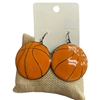 ME90169 LARGE BASKET BALL DANGLE GOLD EARRINGS