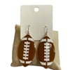ME90169 LARGE FOOTBALL DANGLE GOLD EARRINGS
