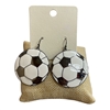 ME90169 LARGE SOCCER BALL DANGLE GOLD EARRINGS