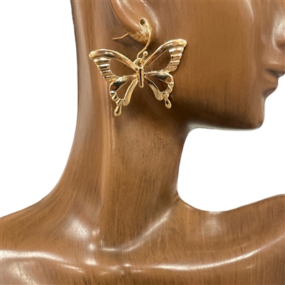 ME90271 GOLD BUTTERFLY EARRINGS