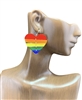 ME90389 BRIGHT ACRYLIC RAINBOW HEART DANGLE EARRINGS