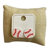 ME90473 PETITE BASEBALL ACRYLIC STUD EARRINGS