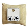 ME90473S PETITE SOCCER ACRYLIC STUD EARRINGS