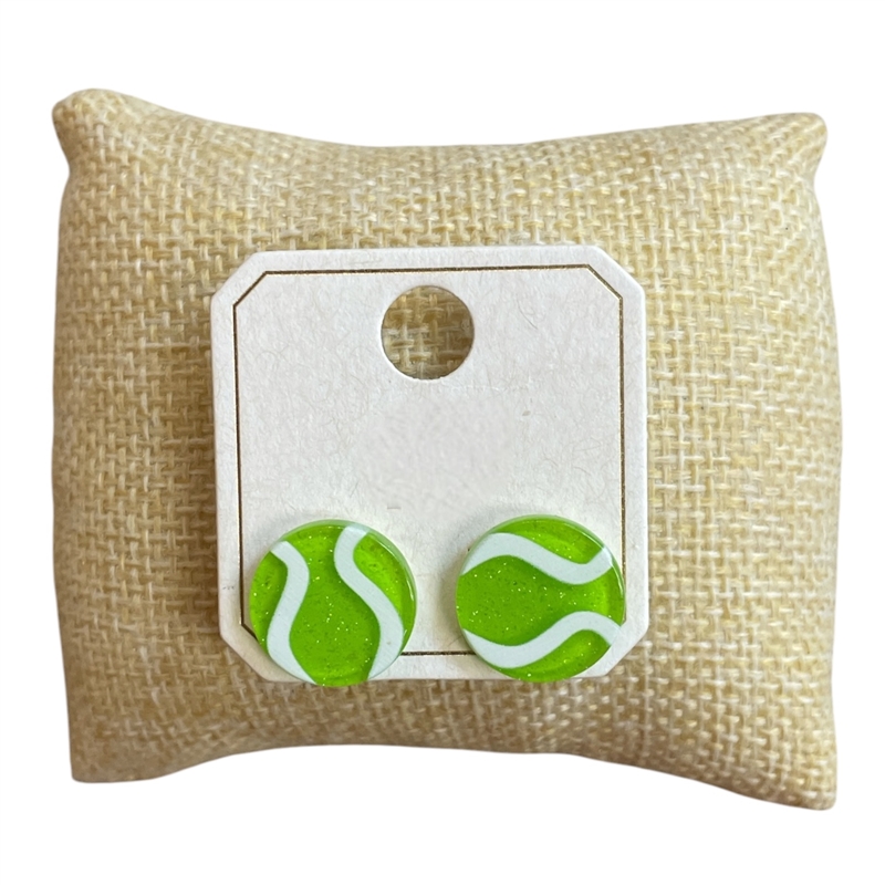 ME90473T PETITE TENNIS ACRYLIC STUD EARRINGS