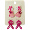 ME90615   HEART FIGHT  RIBBON  ACRYLIC EARRINGS