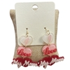 ME90809 RED MULTI ACRYLIC " I LOVE MY MOM" DANGLE EARRINGS