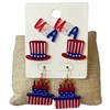 ME90829 ACRYLIC USA 3 PAIR EARRINGS SET