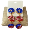 ME90831 ACRYLIC USA DONUTS POST DANGLE EARRINGS