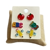 ME9085 SMALL ACRYLIC TEACHER STUD EARRING SET