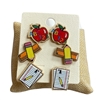 ME90959 SMALL WOOD TEACHER STUD EARRING SET