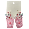 ME90983 ACRYLIC PINK NURSE FUEL EARRINGS
