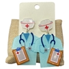 ME91029 ACRYLIC BLUE SCRUBS EARRINGS