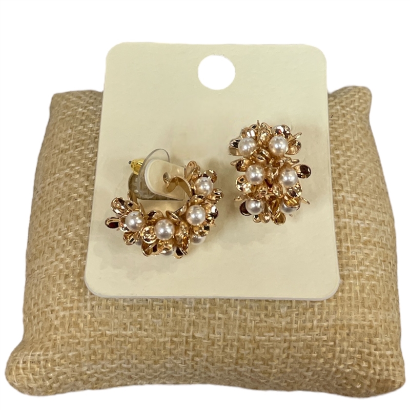 ME91363  PEARL SMALL HOOP EARRINGS