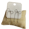 ME91393 SILVER TINY BOW CHAIN EARRINGS